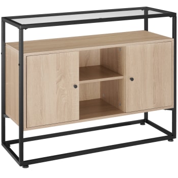 Oldham - Buffet Style Industriel en Bois et Acier Bois clair