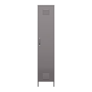 BRADFORD - Armario con 1 puerta en metal gris grafito