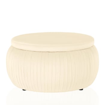 Pouf contenitore trapuntato crema MELISSA