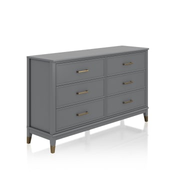 Westerleigh - Commode avec 6 tiroirs en mélaminé gris graphite