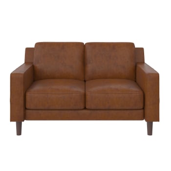 2-Sitzer Sofa aus Kunstleder, cognac VILNIUS
