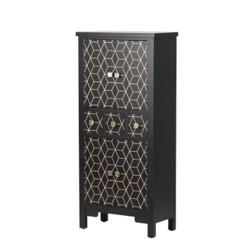Cabinet negro de madera 60x30x130cm