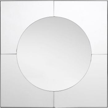 Deja - Espejo cuadrado con marco estrecho en negro 80x80cm