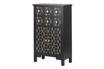 Cabinet negro de madera 60x30x100cm