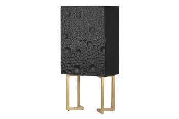 Cabinet negro de madera 80x50x170cm