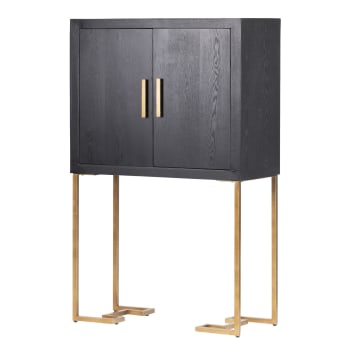 Cabinet negro de madera 100x45x160cm