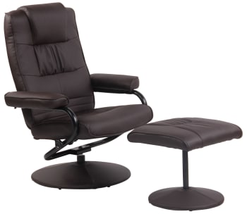 ENNIS - Sessel mit verstellbarem Rückenlehne aus Kunstleder braun