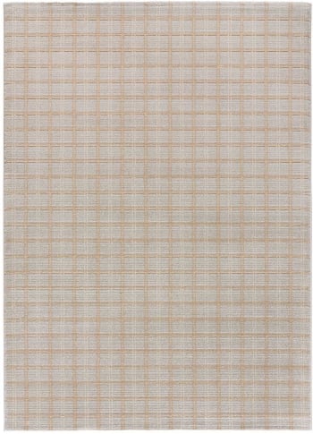 SENSATION - Tappeto a quadri con texture in beige, 160X230 cm