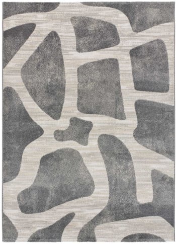 SENSATION - Alfombra abstracta con texturas en gris, 160X230 cm