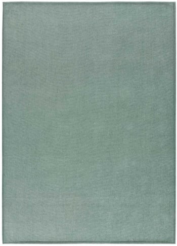 HARRIS - Alfombra lisa lavable en verde, 060X120 cm