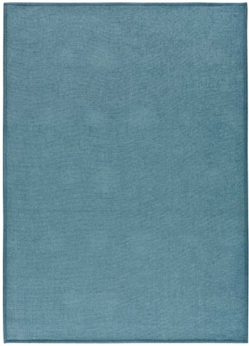 HARRIS - Alfombra lisa lavable en azul, 080X150 cm