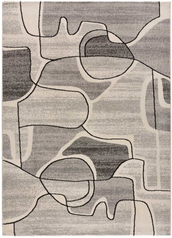 ASHLEY - Alfombra geométrica gris, 160X230 cm