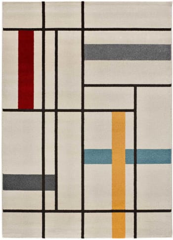 DELTA - Tapis géométrique multicolore, 133X190 cm