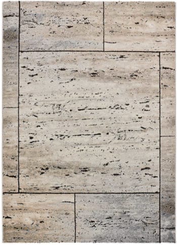 ASTRID - Tapis abstrait dans les tons beiges, 080X150 cm