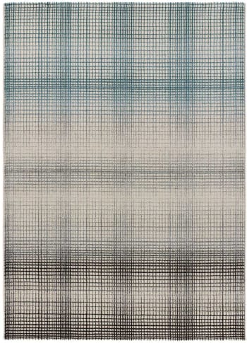 EDEL - Tapis géométrique gris et bleu, 160X230 cm