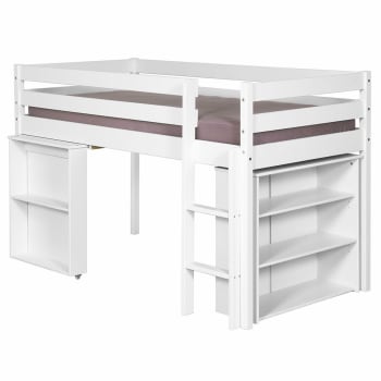 Lit combiné 90x190 cm ROXY 3 coloris taupe - Vente de Lit enfant