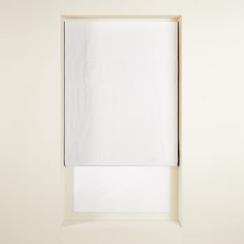 Carlina - Tenda a pacchetto oscurante 120x220 cm Bianco puro e bordo nero