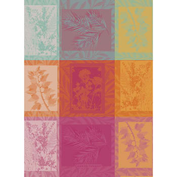 Mille vegetaux arc en ciel - Torchon  pur coton multicolore 56x77