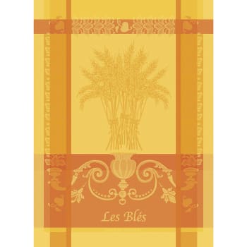Les bles safran - Torchon  pur coton jaune 56x77