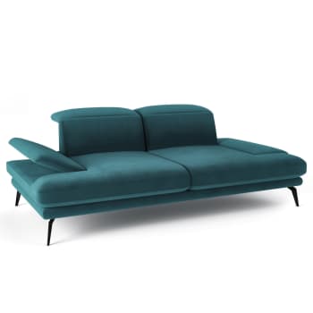 Zweisitzer-Sofa aus Holz in blau
