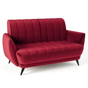 Zweisitzer-Sofa aus Holz in rot