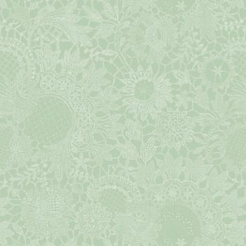 Mille guipures jade - Serviette  pur coton vert 55x55