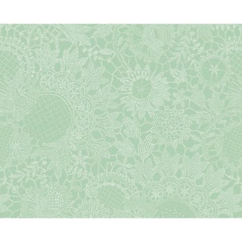 Mille guipures jade - Set enduit imperméable pur coton vert 40X50