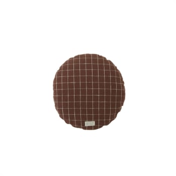 KYOTO - Coussin marron en coton organique Ø48cm