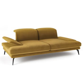 Zweisitzer-Sofa aus Holz in Gelb