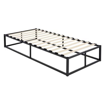 TEMPA - Estructura metálica de cama sobre marco acero negro 90x200cm