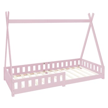 HOMCOM Letto per Bambini con Bordi Rialzati in Legno per Cameretta, Lettino  per Bimbi da 3-6 Anni, 143x73x60cm, Rosa : : Prima infanzia