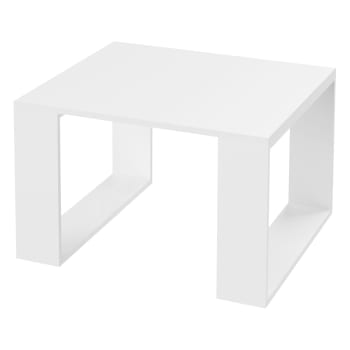 Tavolino da salotto moderno cm 100x55x41 h in truciolare bianco