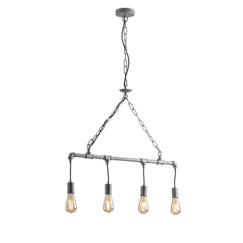 Amarcord - Lámpara de techo de metal galvanizado envejecido de cuatro luces