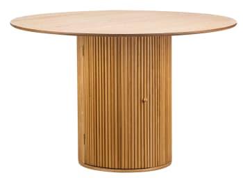 Mesa de comedor redonda en madera de pino