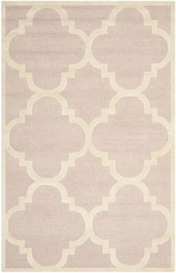 Cambridge - Alfombra lana rosa/beige 60 x 90