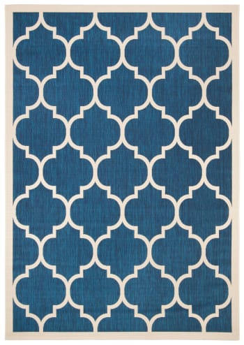 Alfombra azul marino/beige 122 x 170 cm Courtyard | Maisons du Monde