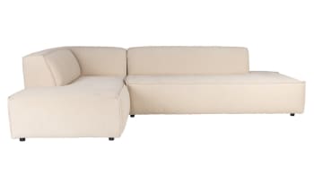 Fat freddy - Gran sofá esquinero izquierdo en terciopelo crema