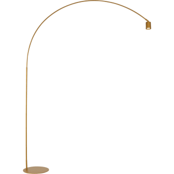 Maison - Piantana curva in metallo oro con punto luce orientabile