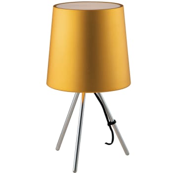 Marley - Lampada da tavolo in metallo argento con paralume in alluminio oro