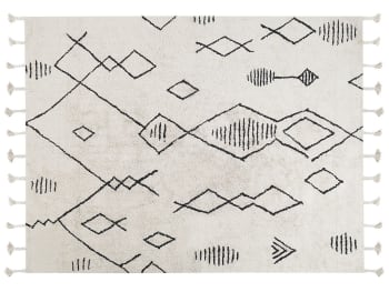 Kebir - Tapis en tissu blanc 230x160cm