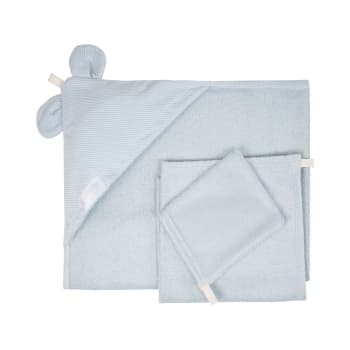 NATURAL - Telo bagno MAXI Set con asciugamano e moffola in spugna bamboo