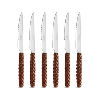 Set coltelli da bistecca RANCHO 6 pezzi lame acciaio 420J2 RANCHO