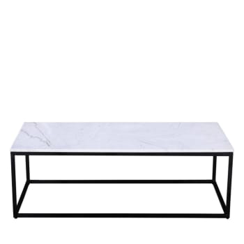 Saku - Table basse en marbre blanc et métal 120x65cm blanc