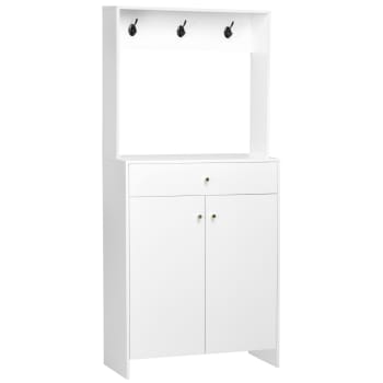 Mueble zapatero color blanco 80 x 32 x 180 cm