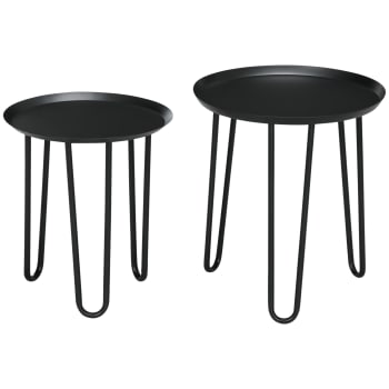 Mesas auxiliares 40 x 40 x 45 cm color negro