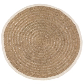 Seagrass - Tappeto in seagrass e cotone naturale bianco 200x200