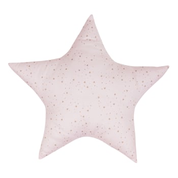 NATURAL - Cuscino decorativo a forma di Stella in cotone BIO rosa