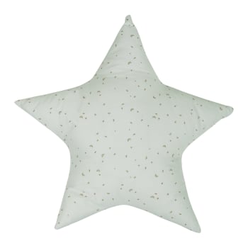 NATURAL - Cuscino decorativo a forma di Stella in cotone BIO verde