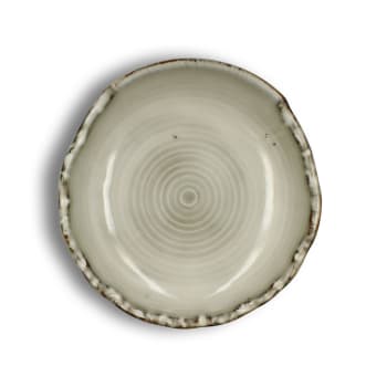 Nakuru - Assiette coupe en grès nuance de gris et beige 22,5cm