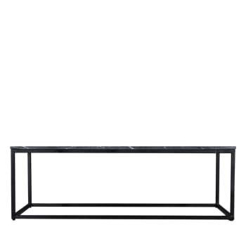Saku - Table basse en marbre noir et métal 120x65cm noir
